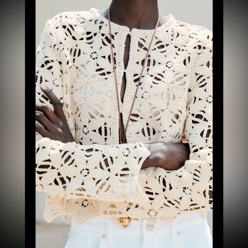 Zara sequin crochet jacket